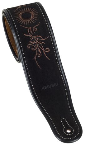 AMUMU Embroidered Totem Suede Strap Black