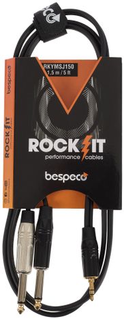 BESPECO ROCKIT Interlink Cable Jack 3,5 TRS - 2x Jack Mono 1,5 m