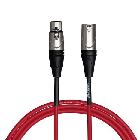 CASCHA Advanced Line Mic Cable Red 15m