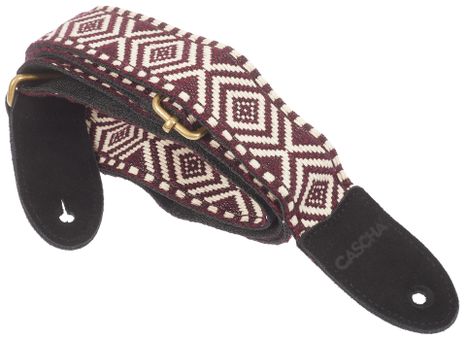 CASCHA CUS-JW6 Ukulele Strap Jacquard - Ethnic Brown & White      