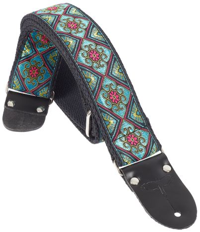 PRS 2" Retro Deluxe Jacquard Strap Teal/Gold