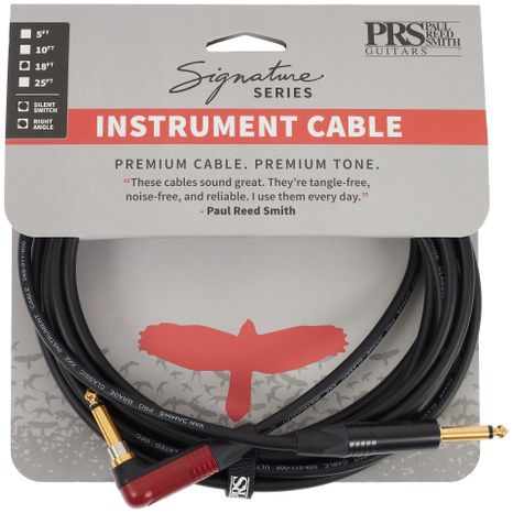 PRS Signature Instrument Cable 18&apos; Angled Silent-Plug